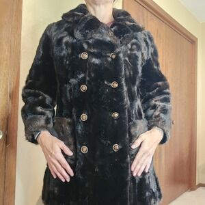 Grandella Styled by Fairmoor Vintage Black/Brown Coat‎ Size Small